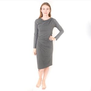 MM. Lafleur NY ‘The Annabel 3.0’ Ruched Long Sleeve Dress Charcoal XL NWT!